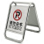 B03 不锈钢指示牌停车牌三角警示牌酒店宾馆停车场告示牌A字牌 ( 加重款 禁止停车