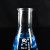 耐高温锥形瓶玻璃三角烧瓶加厚高硼硅毫升直口广口化学三角瓶实验室 直口50ml 带塞子