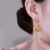 乔心昱小众设计感圈圈耳环女2023年新款潮时尚个性耳圈耳环气质耳饰 金 色圈圈耳环