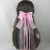 韩版时尚公主范手工洛丽塔刺绣蕾丝超大蝴蝶结后脑勺弹簧发夹饰品 白色（带花边）