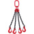 昂力达 起重吊链吊索具 5吨1.5米4根链（四钩）