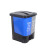 卫洋WY-0214 垃圾分类干湿分离垃圾桶双桶脚踏式加厚厨房大小号商用垃圾箱 40L 蓝灰