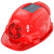 欧杜太阳能安全帽带风扇充电风扇工地头盔防晒降温帽子遮阳头灯制冷夏定制 红色单风扇P01-5800+充电器