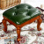 西伯侯（XBH） 美式凳子矮凳实木小凳子欧式茶几凳客厅换鞋凳小方凳 翡翠绿 头层真皮 37*30*30cm