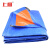 上柯 D4039 蓝橘色加厚防雨布 防水防晒遮阳棚布苫布PE塑料布 4X6m