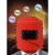 仁聚益电焊面罩红钢纸焊帽子焊工防护安全头戴式焊接氩弧焊防火星防高温 红帽可视窗翻盖自带2片镜片++