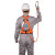 哥尔姆 三点式安全带 新国标高空作业半身保险带 GM8080 电工耐磨安全绳带挂钩 单小钩5米
