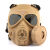 防毒面具真人水弹枪全脸骷髅防护cs面罩装备cosplay道具模型 单罐防毒面具泥色（透明镜片）