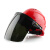 Golmud电焊面具式面罩防冲击飞溅铝合金支架透明面屏GM793 黑色升级面屏红色