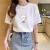 QIHUANGIEF/爱依·服官方网2024夏季新款宽松短袖T恤女韩版女装圆领印花 胸花笑 XL(115-130斤)