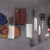 F系列套装刀具六件木柄实木底座厨房全套菜刀组合定制定制 深棕色 60°以上  18.5cm 120mm