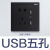 罗格朗五孔插座带usb面板墙壁暗装86型家用充电口 逸景碳素黑五孔带USB
