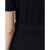 唐可娜儿（DKNY）亮丝针织短袖拼接欧根纱女士连衣裙 藏青色 S