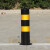 共泰 加厚活动款铁立柱 金属固定防撞柱 固定道路口标柱 反光警示柱 直径114mm 高75cm 黄黑色