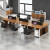 圣黎家具 SHENGLI 办公桌椅组合职员桌四人位屏风桌单人卡位工位电脑员工桌 胡桃色(1.2米) 双人位(含椅子)
