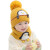 行走风景婴儿帽子围巾套装冬季加厚保暖毛线帽男女宝宝围脖护耳两件套帽 红色帽子+围脖 帽围48-52厘米（1-3岁）