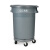 适用垃圾桶圆形带盖大号户外环卫带轮垃圾桶餐饮加厚塑料工业厨房 带底座80L