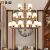 长裕现代简约新中式别墅复式楼客厅大吊灯创意大厅大灯全铜实木灯具