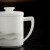 苏氏陶瓷羊脂玉办公杯茶水分离马克杯带过滤白瓷带盖茶杯可定制 龙首办公杯不带过滤礼盒装