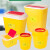 锐器桶废物利器盒黄色一次性锐器盒诊所用圆形方形针头垃圾桶 10个方形5升