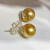 XRYM珠宝展金色海水南洋金珠耳钉品质 金珠基础款耳情人节送男女朋友 耳针金都是一对价格