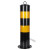 警示柱加厚钢管防护栏杆分道路地桩固定桩隔离柱路障铁立柱防撞柱 50cm加厚黑黄活动