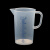 塑料量杯级加厚PP带刻度烧杯厨房家用烘焙工具奶茶口VITLAB 500ml 蓝色刻线