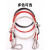 304不锈钢包塑钢丝绳可调节长度防坠落安全绳舞台灯音响保险绳子 红色包塑4mm*1.5米可调节