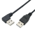 TEKX 弯头USB公对公连接线左弯右弯USB2.0公转公弯头线USB双弯头线USB双公头90度线 USB左弯对直头 30厘米