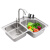 厨房转角水槽304不锈钢拐角洗菜盆碗池一体双槽套餐冷热龙头 B2-8059套餐三