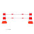 隔离墩防撞桶分流水马 塑料围栏道路护栏 交通设施 红白 隔离墩*2+连接杆*2 蓝色（2个隔离带+2 红色(2个隔离带+2根连接杆)