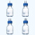 实验室补料瓶 发酵罐1/2/3/4通孔试剂加料瓶 小号中号大号 不锈钢瓶盖补液瓶 蓝盖玻璃瓶单通双通 中号250ml双通