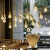 博雷奇北欧个性简约橱窗餐厅吧台水晶玻璃刻花黄铜LED单头小吊灯 多头底盘默认白色的