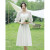 DUTRIEUX白色领证登记小晚礼服女法式订婚连衣裙平时可穿春季小白裙轻婚纱 白色中长款 XS