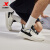 特步（XTEP）板鞋男鞋新款革面滑板鞋街头潮鞋休闲鞋运动鞋白鞋子 帆白/黑 42