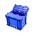 千惠侬标准可堆式物堆叠流箱塑料周转箱储物箱收纳箱有盖中转物流箱 A箱-无盖蓝色
