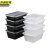 长方形一次性餐盒塑料外卖打包盒子JZSB-9311B 750ml透明100套带盖