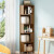书桌旁小书架置物架落地家用儿童卧室客厅墙边简易书柜子转角实木 五层