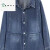 KMKT24年新款宽松口袋牛仔外套女秋装洋气显瘦夹克衫中年休闲上衣 88923牛仔蓝 大口袋 3xl码建议150-160斤