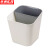 京洲实邦 干湿分类塑料垃圾桶办公室卫生间无盖垃圾纸篓【灰色】ZJ-2272