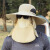 PRII DIANA防晒帽子男士钓鱼帽夏季渔夫帽户外登山太阳帽遮脸防紫外线遮阳帽 深灰色