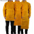品质电焊工牛皮耐磨隔热防烫耐高温防护衣反穿衣焊工 棕色长款低领长袖105cm XL