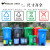 大号平口垃圾分类垃圾袋一次性可降解加大社区物业四色厨余塑料袋 蓝色可回收物100*120(50只)
