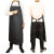 围裙袖套厨房防水防油防污耐磨餐饮工作服围腰大码可调节 黑色加长款 113cm袖套