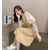 水茜时尚套装女韩版减龄宽松波点上衣+显瘦背带裙套装连衣裙潮 单 奶黄色裙子 S