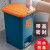 垃圾桶带盖厕所卫生间厨房客厅脚踏式大容量ins风轻奢卫生桶 孔雀蓝10L+40只垃圾袋