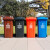 希万辉 上海加厚塑料环卫垃圾桶上挂车黑色垃圾桶咖啡色棕色市政塑料垃圾桶 蓝色可回收物 120L