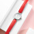 天梭（TISSOT）瑞士手表 乐爱系列小可爱石英女表 简约时尚表 T140.009.16.111.00 红色皮带