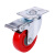 工孚 脚轮 轻型转向全包红色脚轮 PVC万向刹车轮 移动轮 脚手架轮 单位：个 3寸轻型万向轮 