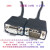 DB15针连接线三排15芯HD15 24AWG3排15孔双屏蔽公/母数据线 针对孔(公对母)黑色 10m